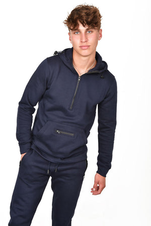 Aahron Navy Half Zip Pullover Toggle Tracksuit