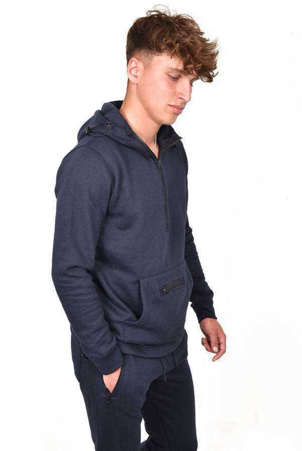 Aahron Navy Half Zip Pullover Toggle Tracksuit