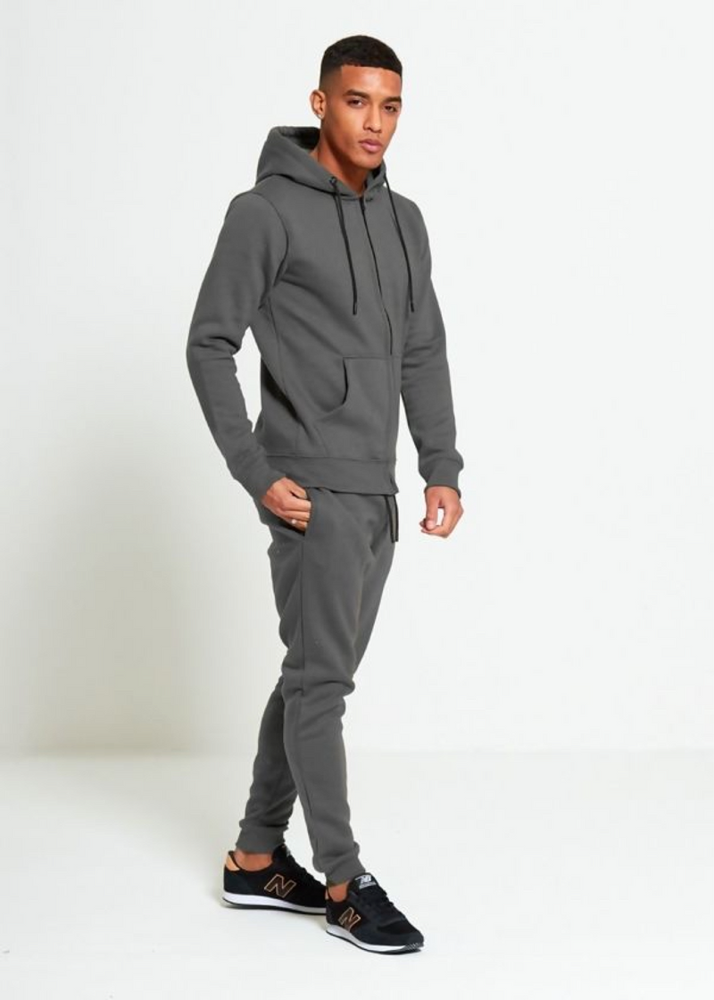 Aahron 'Essentials' Charcoal Full Zip Tracksuit